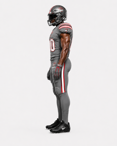 Ensemble d'uniformes de football américain gris personnalisés pour hommes avec maillot et pantalon, ensemble respirant et à séchage rapide - Product Image 3