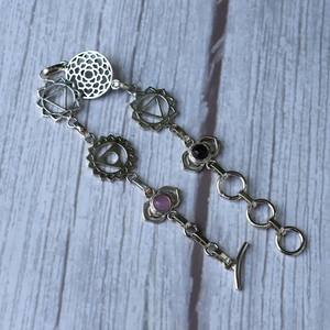 Pulsera de Cuarzo Rosa y Ónix Negro, Plata de Ley 925, Diseño de Dos Piedras, Joyería Única con Encanto, Regalo para Mujer - Product Image 2