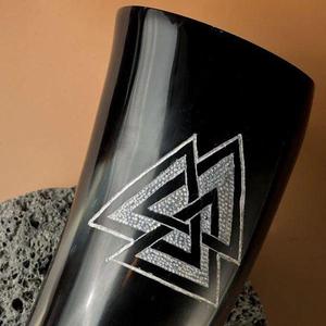 Polished Natural Drinking Horn Cup Handmade Carved American Style Leak Proof <b>Portable</b> Eco-Friendly Religious High Quality Custom - Product Image 2