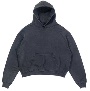 Sudadera con Capucha Unisex OEM Estilo Vintage Lavado, Otoño, 350 gramos, 100% Algodón, Negra y Blanca, Logotipo Frontal Impreso, Talla Grande, Peso Pesado - Product Image 1