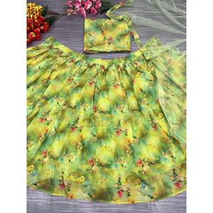 Derniers vêtements et accessoires musulmans traditionnels Lehenga Choli à imprimé floral - Product Image 2