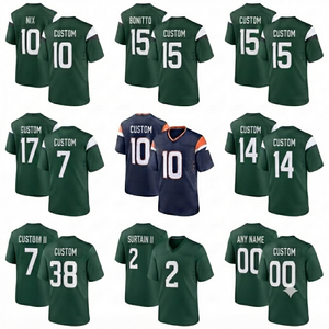 เสื้อฟุตบอลอเมริกันสีเขียวป่าแบบขายส่งสั่งทำพิเศษ ผ้าโพลีเอสเตอร์ 100% ระบายอากาศได้ดี แห้งเร็ว แขนสั้น ไซส์ใหญ่ พร้อมสกรีนชื่อทีม - Product Image 1