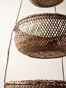 Large <b>Hanging</b> Bamboo <b>Basket</b> Woven <b>Wall</b> <b>Basket</b> Pendant Style Storage Boho Natural Decor Home Organizer Supplier Manufacturer - Product Image 2
