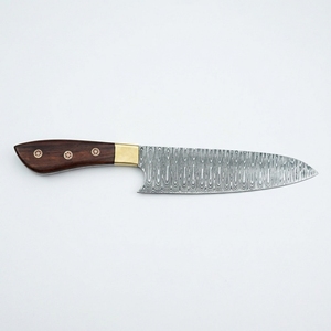 Cuchillo de Cocina de Acero de Damasco Forjado a Mano al por Mayor con Mango de Madera de Palisandro, Ambidiestro, Funda de Cuero, Venta al por Mayor, OEM Personalizado - Product Image 6