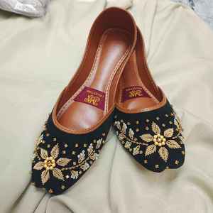 Pakistani Khussa <b>Shoe</b> Women Handmade Jute Khussa Jutti <b>Shoes</b> Fancy Stylish Stone Work Wholesale - Product Image 4