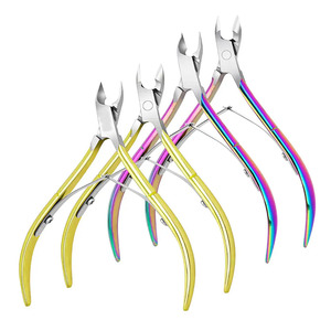 ชุดกรรไกรตัดหนังกำพร้าแบบมืออาชีพสำหรับขายส่ง สีทองเคลือบสีรุ้ง ทำจากสแตนเลส ด้ามจับตามหลักสรีรศาสตร์ ป้องกันสนิม คมกริบ - Product Image 1