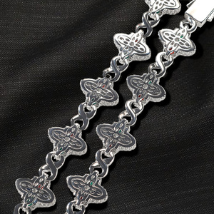 สร้อยข้อมือเทนนิสฮิปฮอปทองคำแท้ 14K ดีไซน์ทันสมัยสำหรับผู้หญิงจาก Jewellery Planet ประดับเพชรธรรมชาติทรงบริลเลียนต์รูปใบโคลเวอร์สี่แฉก - Product Image 1