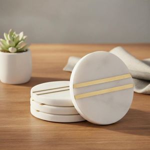 Hand Crafted Design Marble Coaster Stone Coaster Wood Marble Coaster Stone and Coaster Tea Place Mats At very less sell Price - Product Image 1