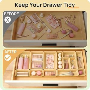 25 PCS Versatile 4-Size Plastic Drawer Organizers Set for Bathroom <b>Vanity</b> & <b>Makeup</b> Bed Storage Organize Like a Pro! - Product Image 3