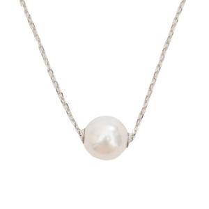 Collar de Clavícula Femenino de 18K con Colgante de Perla Natural de Agua Dulce, Regalo Gratis para Novia - Product Image 4