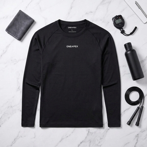 Men <b>Compression</b> T <b>Shirt</b> <b>Black</b> Long Sleeve Athletic Gym Training Sportswear Custom Logo Fitness Running Workout <b>Shirt</b> - Product Image 3
