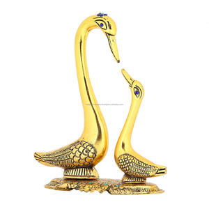 Escultura de pato besándose de Metal antiguo Estatuilla pulida elegante para artículos decorativos para el hogar y la Oficina - Product Image 5