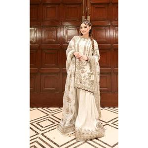 Premium PinkCityBlocks Floral Embroidery Reversible Quick Dry Salwar Kameez Micro Cotton Slim Fit Casual Party Festival <b>Wedding</b> - Product Image 1
