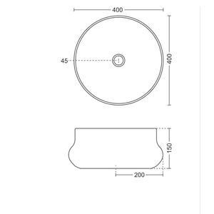 Modern glossy white 400x400x150mm rectangular ceramic wash basin wall hung floating semi pedestal - Product Image 6