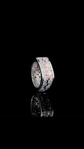 Bague éternelle en diamant de laboratoire, deux tons, émeraude, diamant taille ronde, bijoux fins modernes - Product Image 6
