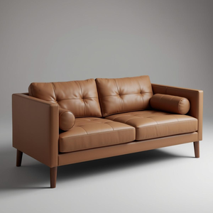 Sofá de Dos Plazas de Cuero de Lujo, Fabricado en Vietnam, con Respaldo Acolchado con Botones, Moderno, para Sala de Estar - Product Image 2