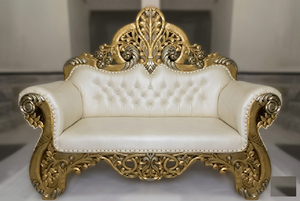 Canapé de mariage sculpté en argent de style royal arabe, causeuse de mariage antique royale, canapé de scène de mariage sculpté à la main, USA - Product Image 3