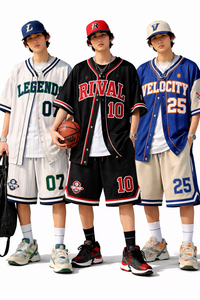 Conjunto de Béisbol Oversize Personalizado – Conjunto Urbano Oversize para Hombre de Malla Transpirable con MOQ Bajo - Product Image 2