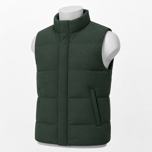 Chaleco Acolchado Ligero de Invierno para Hombre, 100% Poliéster, con Logotipo Frontal, Relleno de Plumón, Informal, sin Mangas - Product Image 3