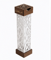 Brûleur à Bakhoor en métal haut de gamme avec dessus et base en bois, porte-encens arabe, lanterne décorative pour la maison, parfum d'intérieur