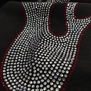 Pantalon de jogging en molleton français personnalisé pour hommes, style décontracté vintage épais avec détails en strass - Product Image 5