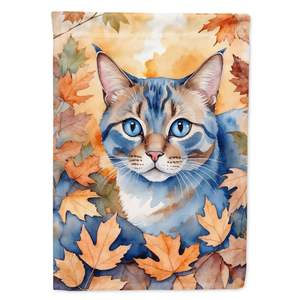 Ojos Azules gran porche manga poste decorativo gato otoño hojas patio Banner ilustraciones Multicolor poliéster casa bandera para pared - Product Image 1