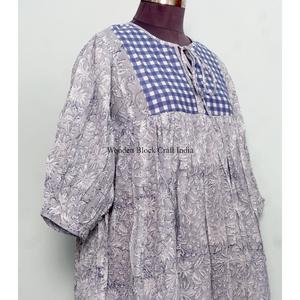 Robe d'été décontractée mi-longue pour femme, moderne, en coton tricoté, coupe trapèze, col en V, bretelles réglables, confortable, respirante, avec dentelle et imprimé floral - Product Image 4