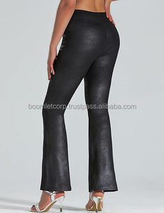 กางเกงหนังสำหรับนักขี่จักรยานหนังวัวแท้เอวสูงสำหรับผู้หญิงแฟชั่นสไตล์ตะวันตกอเมริกันพร้อมซิปวัสดุผ้าฟอกสีเข้ม - Product Image 2