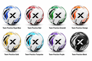 Ballon de football d'entraînement personnalisé pour équipe |   Blanc Bleu Noir |   Logo X |   Fabricant OEM ODM |   Design haut de gamme |   Qualité supérieure - Product Image 5
