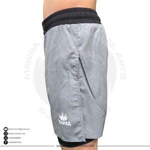 Pantalones cortos de entrenamiento MMA 2 en 1 para hombre, pantalones cortos transpirables de secado rápido para gimnasio, pantalones cortos deportivos con cintura elástica para entrenamiento y correr con interior - Product Image 3