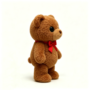 ตุ๊กตาหมีสีน้ำตาล |   ตุ๊กตาสัตว์แบบคลาสสิกพร้อมโบว์สีแดง |   ตุ๊กตาหมีขนนุ่มฟู ของขวัญสำหรับเด็ก/วันวาเลนไทน์ - Product Image 3