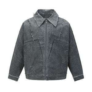 Nesta Sports Men’s Vintage Zipper Up <b>Jacket</b> Distressed Acid Wash <b>Canvas</b> Cargo High Quality Custom <b>Work</b> <b>Jacket</b> - Product Image 1