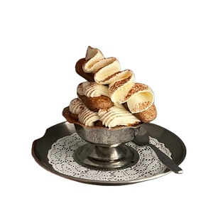 Bol à dessert vintage en métal argenté sur pied, coupelle à glace en acier inoxydable, plat à sorbet et apéritif, service à sundae de qualité commerciale - Product Image 1