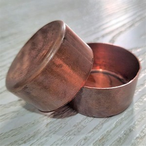 High Quality Handmade Eco-Friendly Hammered Copper <b>Candle</b> Jar with Polished Natural Finish 5 oz Luxury Empty Round Container - Product Image 3