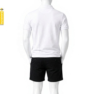 SAMAVIA Polo Homme Blanc à Manches Courtes Couleur Unie Décontracté Tissu Oxford Tissé Coupe Classique Boutons Fabricant - Product Image 2