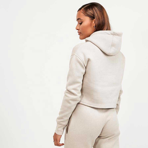 Sudaderas con Capucha Cortas Personalizadas con Logotipo para Mujer, Sudadera Corta de Manga Larga de Color Sólido para Mujer - Product Image 5