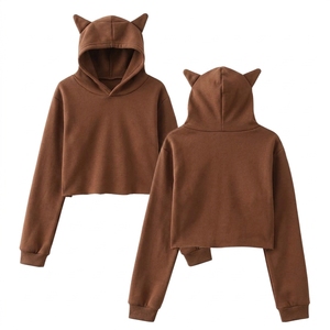 2026 Retro Solid Color Hooded <b>Zipper</b> Sweatshirt Women Long Sleeve Loose Blank Vintage Style Winter Hot Print Female - Product Image 1