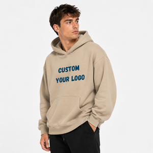 เสื้อฮู้ดพิมพ์ลายโลโก้ตามสั่ง ผู้ชาย ผ้าฝ้าย 100% เฟรนช์เทอร์รี่ สวมใส่สบาย พิมพ์ลายดิจิตอลด้านหน้า ทรงโอเวอร์ไซส์ ใส่ได้ในฤดูหนาว เป็นมิตรต่อสิ่งแวดล้อม - Product Image 2