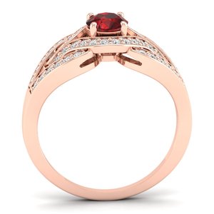 REYES New Design 925 Sterling <b>Silver</b> Moissanite Engagement <b>Rings</b> For Women Round Cut 0.5Ct <b>Garnet</b> Gemstone Fine Jewelry - Product Image 4