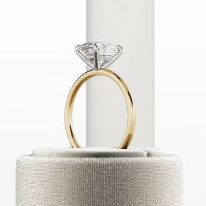 Anillo de Compromiso Solitario con Diamante Cultivado en Laboratorio de Corte Ovalado de 2 Quilates, Certificado por IGI, Oro de 14K, Elegante Joyería Nupcial para Boda o Aniversario - Product Image 2