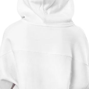 <b>Women</b> <b>White</b> <b>Zip</b> <b>Up</b> Unisex <b>Hoodie</b>, Casual Full Zipper Sweatshirt, Comfortable Oversized Hooded Jacket for Streetwear and Daily - Product Image 3