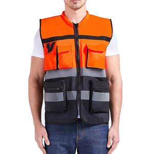 Chaleco de Seguridad Industrial con Logotipo Personalizado al por Mayor, Chaleco Reflectante de Alta Visibilidad para Trabajo de Construcción con Bolsillos - Product Image 1