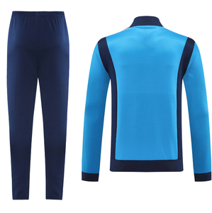Survêtement Garçon Bleu Marine Color Block Manches Longues Fermeture Éclair Style Sportif Vêtement d'Automne Respirant en Polyester Coupe Classique - Product Image 3