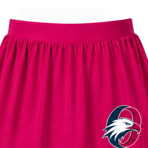 Jupe de cheerleading rose vif plissée, uniforme sportif avec bordure rayée, tenue de performance d'équipe, vêtements de sport personnalisés - Product Image 6