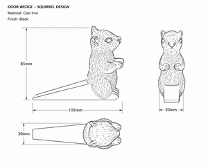 Topes de Puerta de Metal con Forma de Ardilla Negra, Escultura Moderna de Animal para Decoración del Hogar, Mesa de Entrada, Sala de Estar - Product Image 4