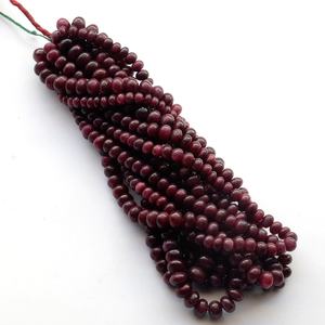 Cuentas de Rubí Natural Lisas en Forma de Rondelle para Joyería, Hilo de Piedras Sueltas de Alta Calidad - Product Image 5