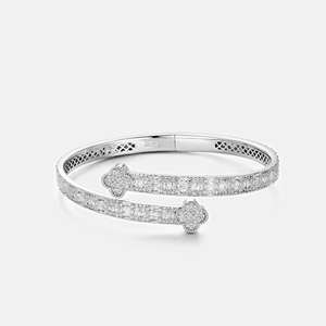 Luxury Women's 925 sliver Moissanite Eternity Band <b>Ring</b> Baguette Cut Pave Setting Geometric Design Wedding Jewelry - Product Image 2