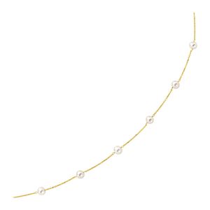 Collana in Oro Giallo 14k con Perle Bianche, Elegante Collezione di Collane di Perle - Product Image 1