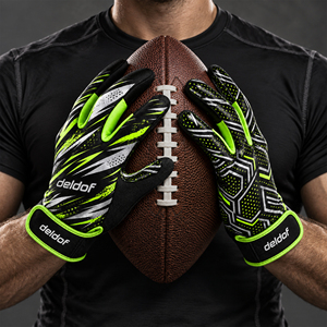 Guantes de Fútbol Americano OEM ODM Diseño Personalizado Antideslizantes Deportivos para Hombre Todas las Temporadas Poliéster Cierre de Gancho y Bucle - Product Image 4