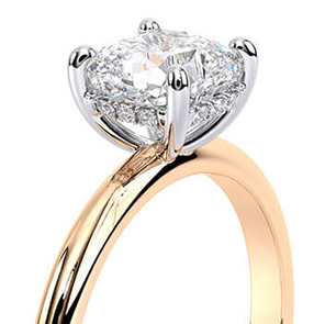 Bague de fiançailles solitaire en or massif 14 carats avec diamant de laboratoire taille coussin, certifiée IGI, plaquée rhodium, minimaliste et élégante, pour mariage - Product Image 2